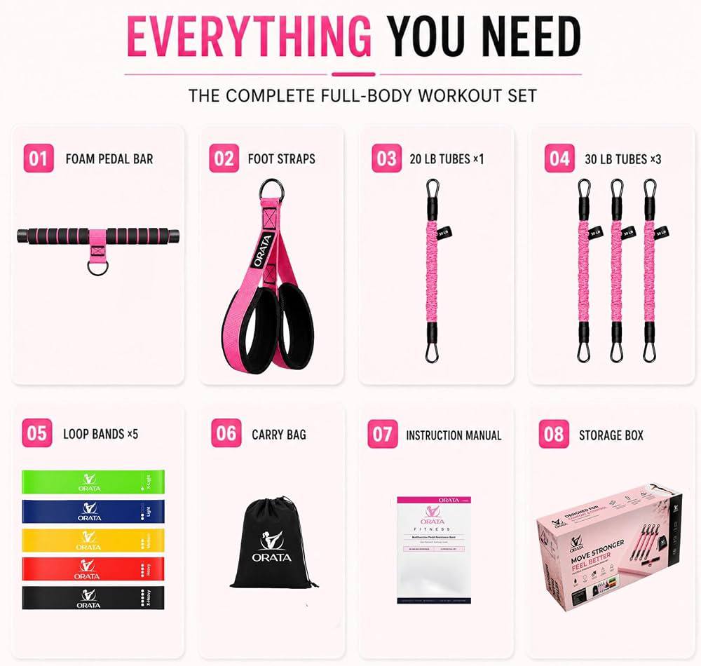 Assembly guide for ORATA resistance band and Pilates bar set