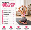 ORATA pink and black resistance band set with handles and pedals